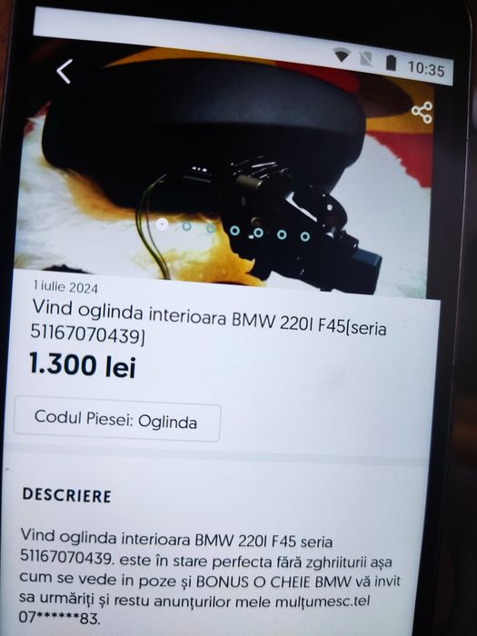 Vind oglinda interioara BMW 220i F45