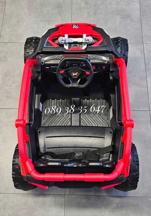ТОП ЦЕНА!НОВО!Акумулаторен джип Kansas RED с 24V батерия,меки гуми,4x4