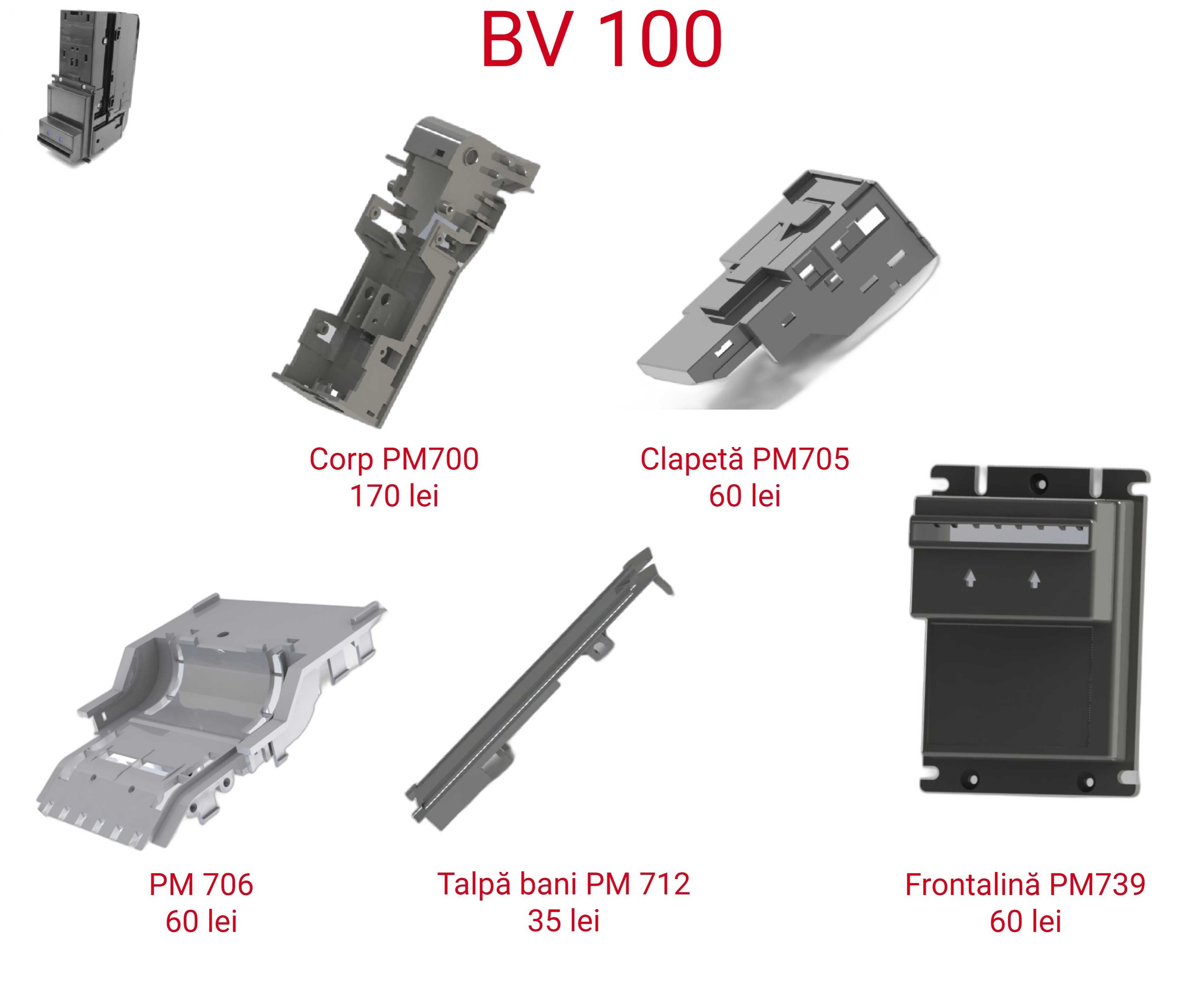 Piese cititor BV 100, NV 9, NV 10, Cashcode MSM, HR 1, RM 5