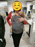 Marsupiu ergonomic Kinderkraft, gri, spate detașabil