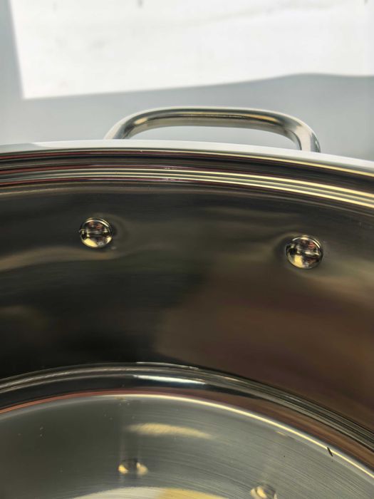 Cratita inox 34 cm 12 litri cu capac sticla 220 lei