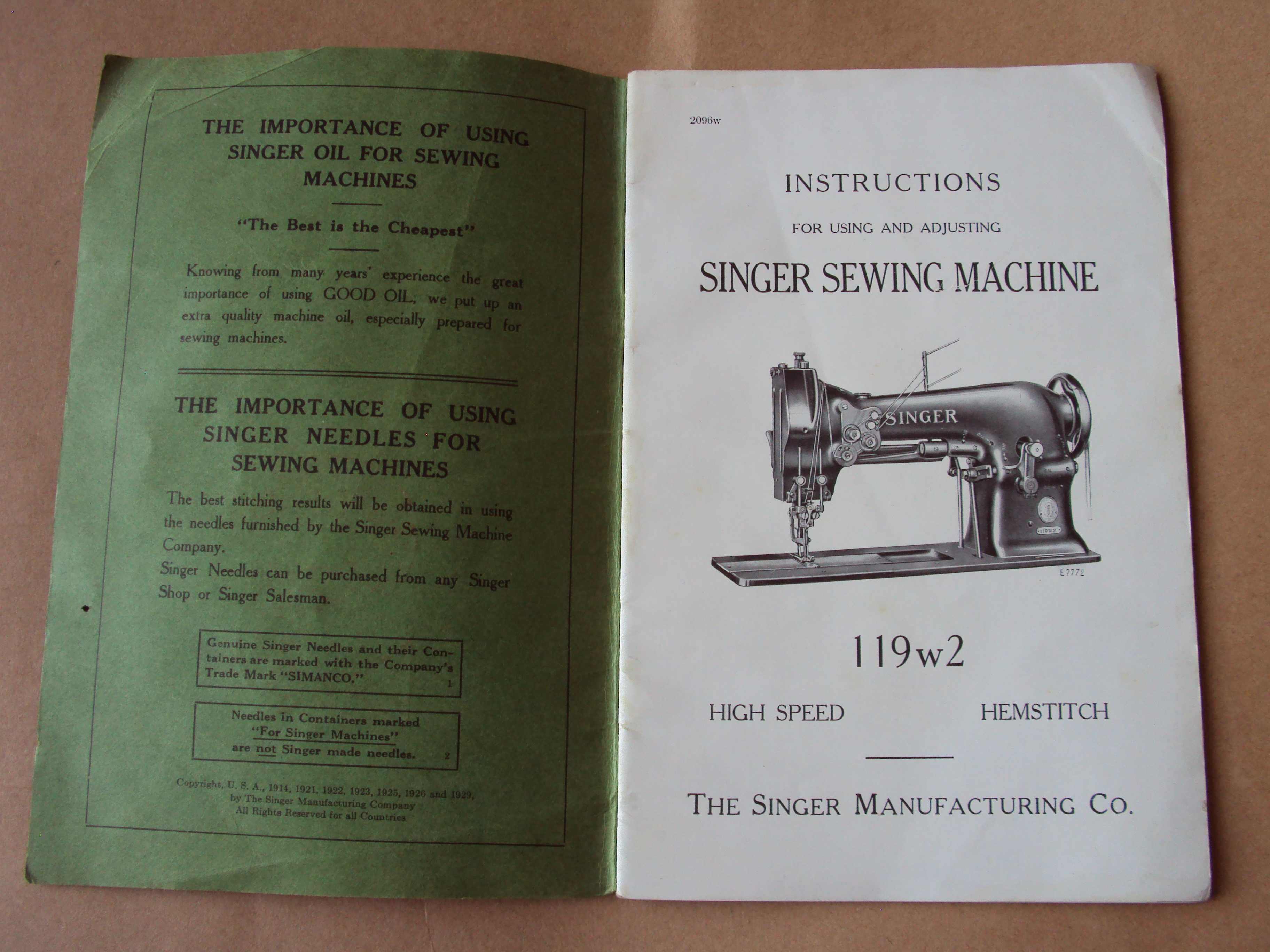 1929 СИНГЕР шевна машина инструкция наставление ръководство USA