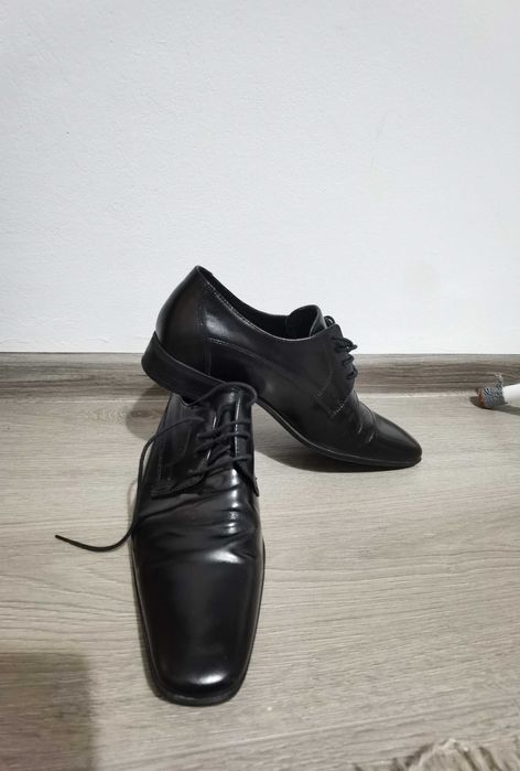 Pantofi piele cu siret - transport gratuit