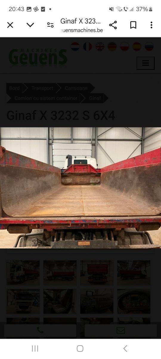Daf ginaf basculanta abrollkipper 3 axe 32t  450000 km variante schimb