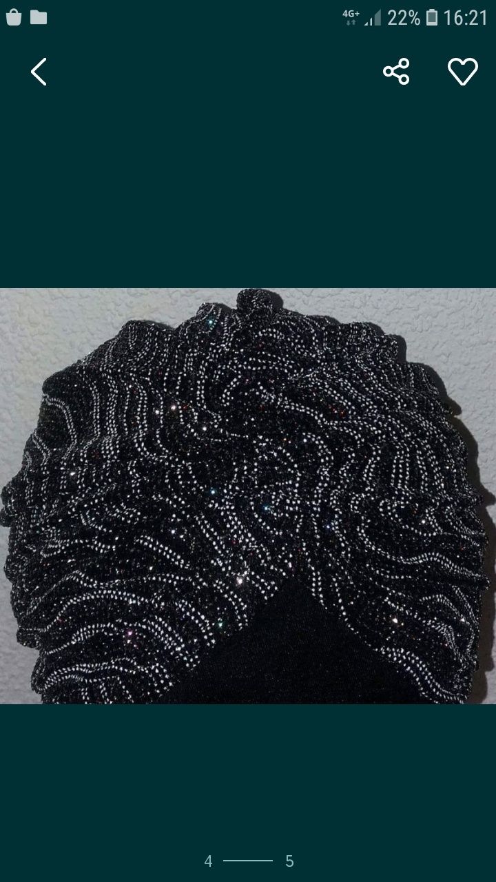 Turban negru sclipici