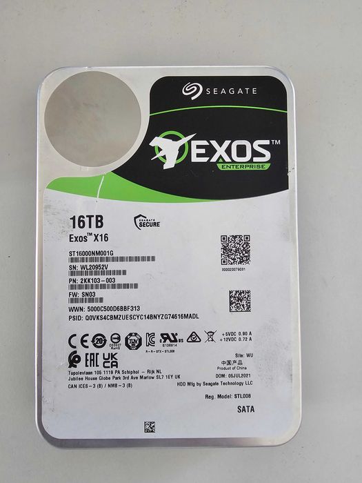 3,5' SATA хард диск Seagate Exos 16TB HDD в ГАРАНЦИЯ до 23.10.2026!!!