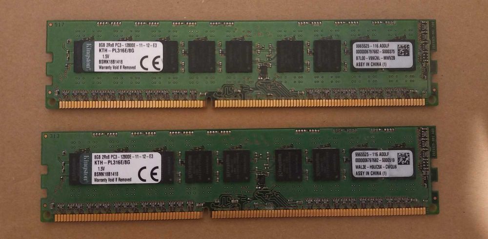 memorie DDR3 kit 16GB ECC 2x8GB HP gen G8 PC3-12800E kingston samsung