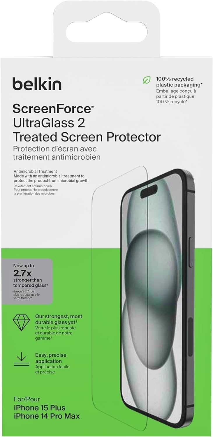 Протектор за екран за iPhone 15 Plus Belkin ScreenForce UltraGlass 2