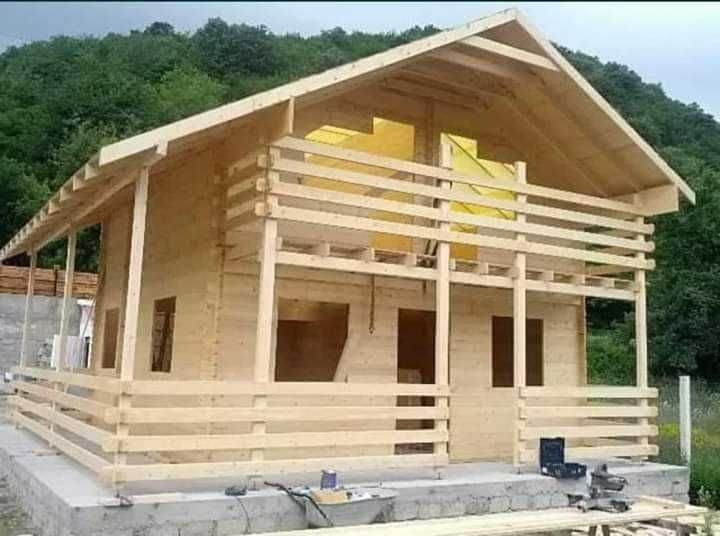 Cabana stil A-Frame si case din structura de lemn