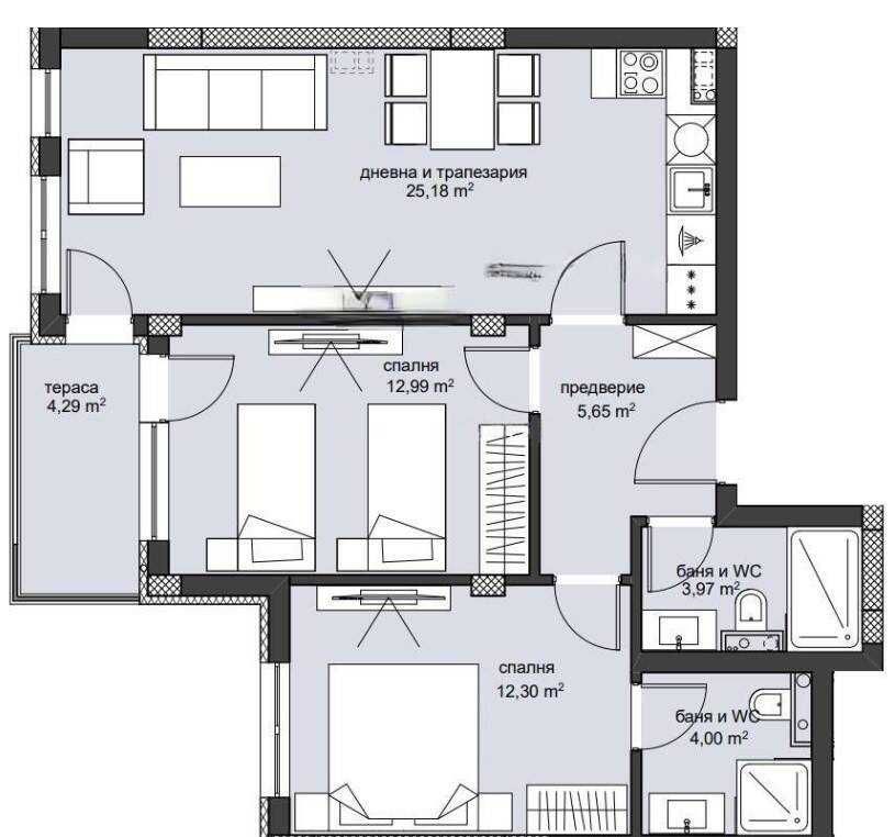 Продава се Тристаен апартамент в Пловдив, Христо Смирненски - 100 кв.м за 1091 €/кв.м - Снимка #1