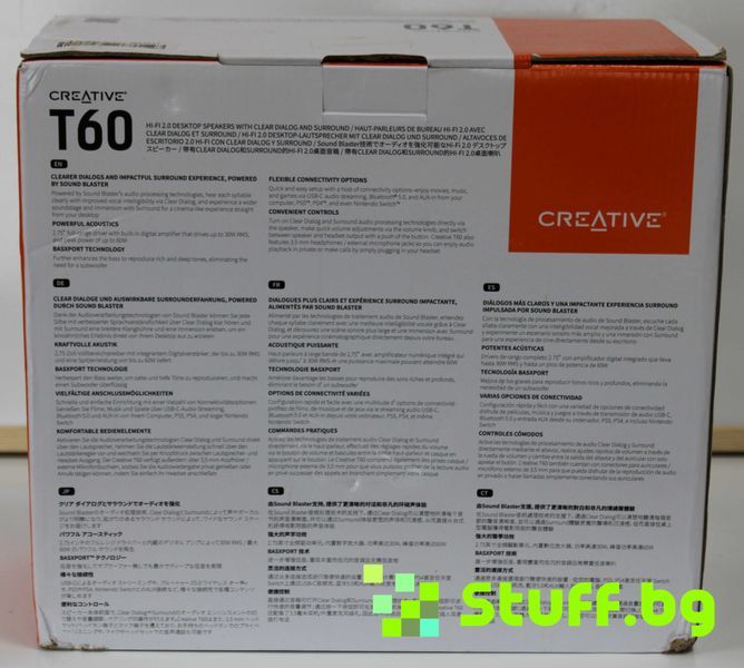 Creative T60 2.0 Speakers 60W Bluetooth 5.0 Black Тонколони