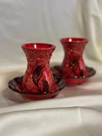 Турецкий керамический чайный набор ( ручной работы )