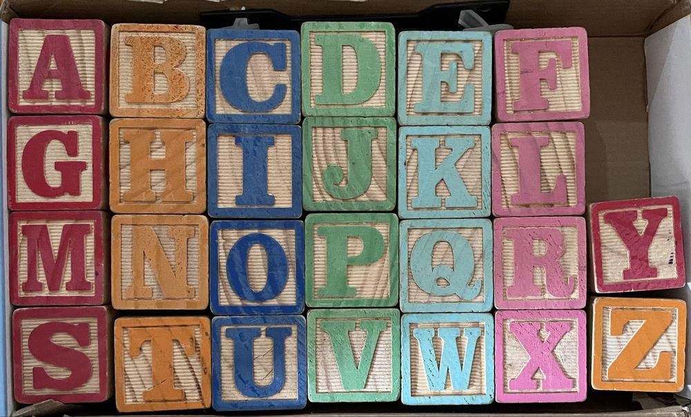 Деревянные кубики английский алфавит