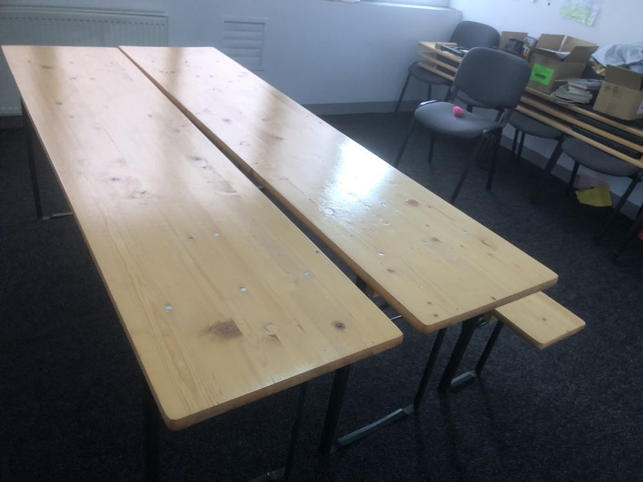 Mese lemn masiv si bancute terase sau foisoare