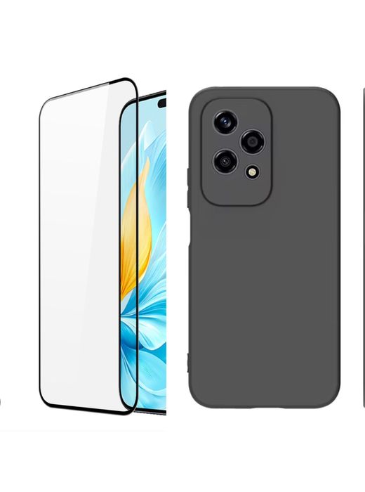 Husa + Folie Sticla Silicon 11D Privacy Honor 200 400 LITE PRO SMART