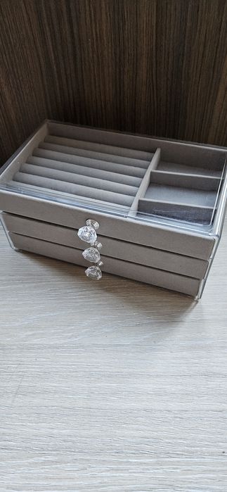 Organizator caseta cutie bijuterii aur argint inel cercei brățară