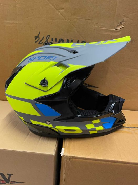 Casca Moto Enduro Cross ATV S M L XL BLUE Cagula Cadou