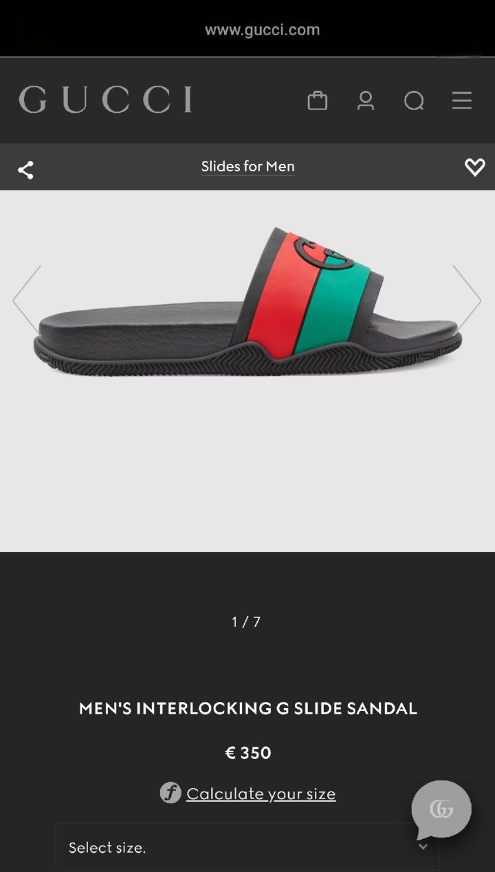 Șlapi bărbați Gucci 45