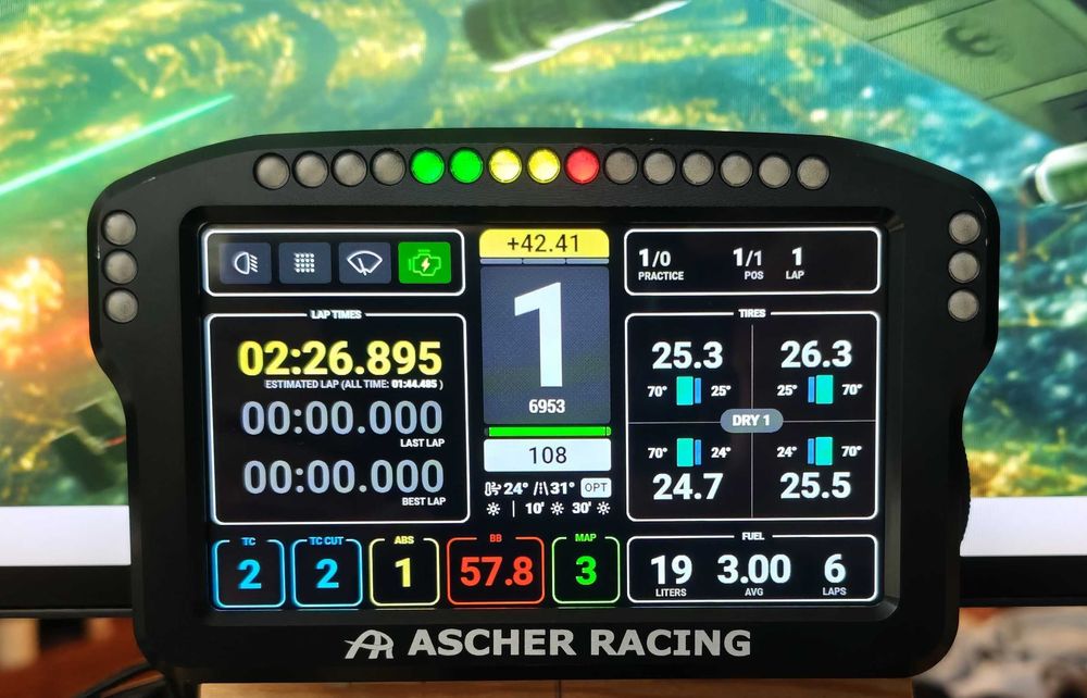 Simracing DDU Ascher Racing Dashboard 5"