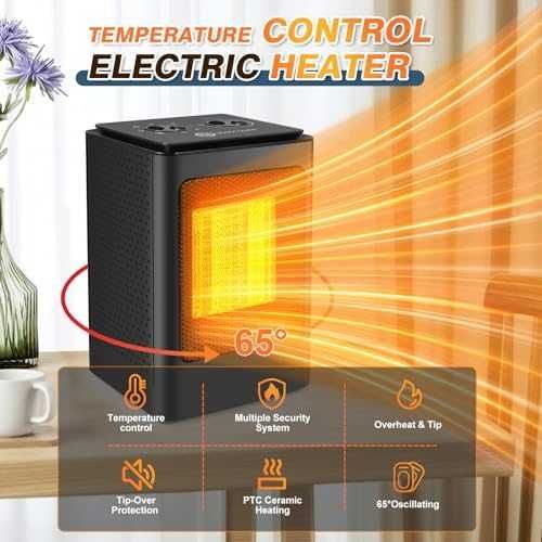 Нов тих Керамичен вентилаторен отоплител 750/1500W Печка Духалка стая