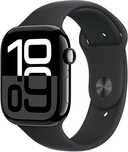 Apple Watch 10 GPS, Carcasa Jet Black Aluminium Case 46mm, Black Sport