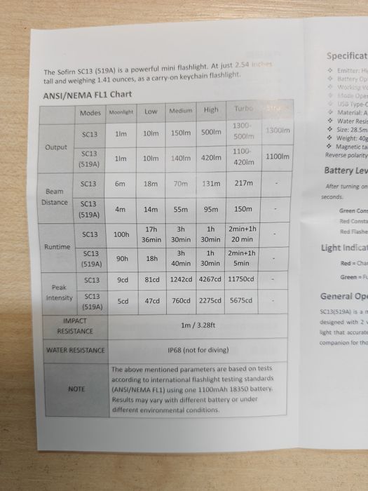 Lanterna Sofrin SC13
