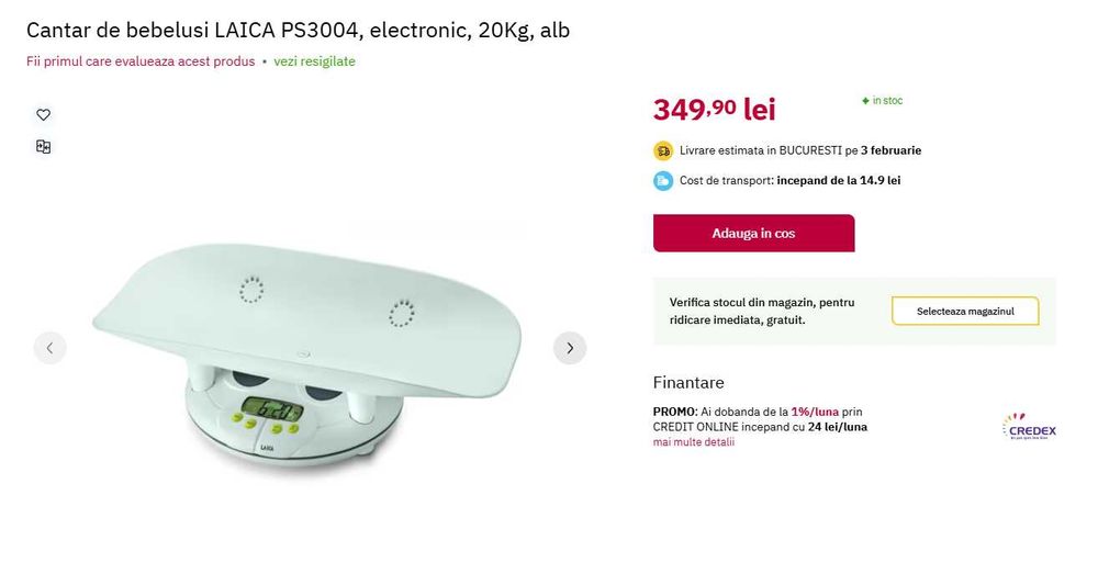 Cantar bebe electronic - Laica pana la 20kg