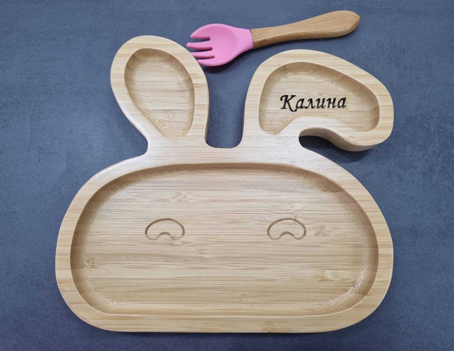 Персонализиран бамбуков сет за хранене