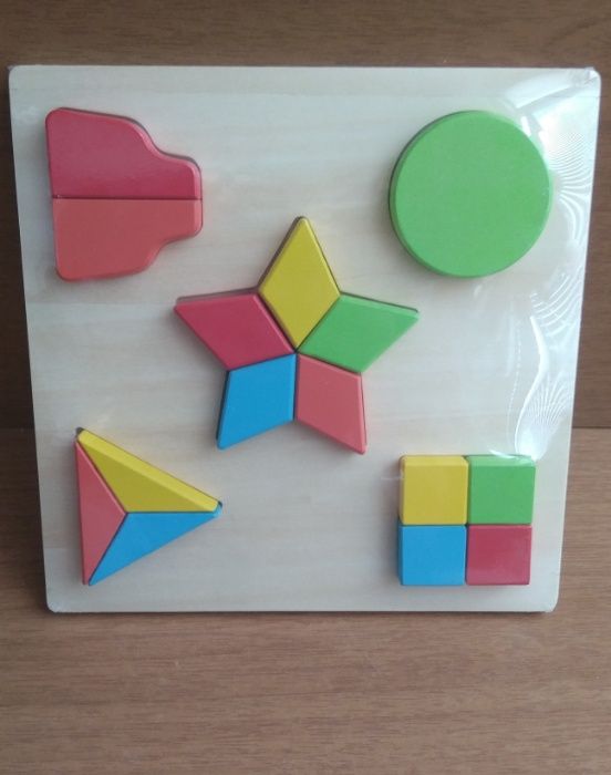 Геометрични Форми Логически Дървени Фигури 15бр. Монтесори игри