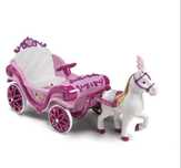 Trăsurița regală Huffy Disney Princess cu cărucior și cal de 6V