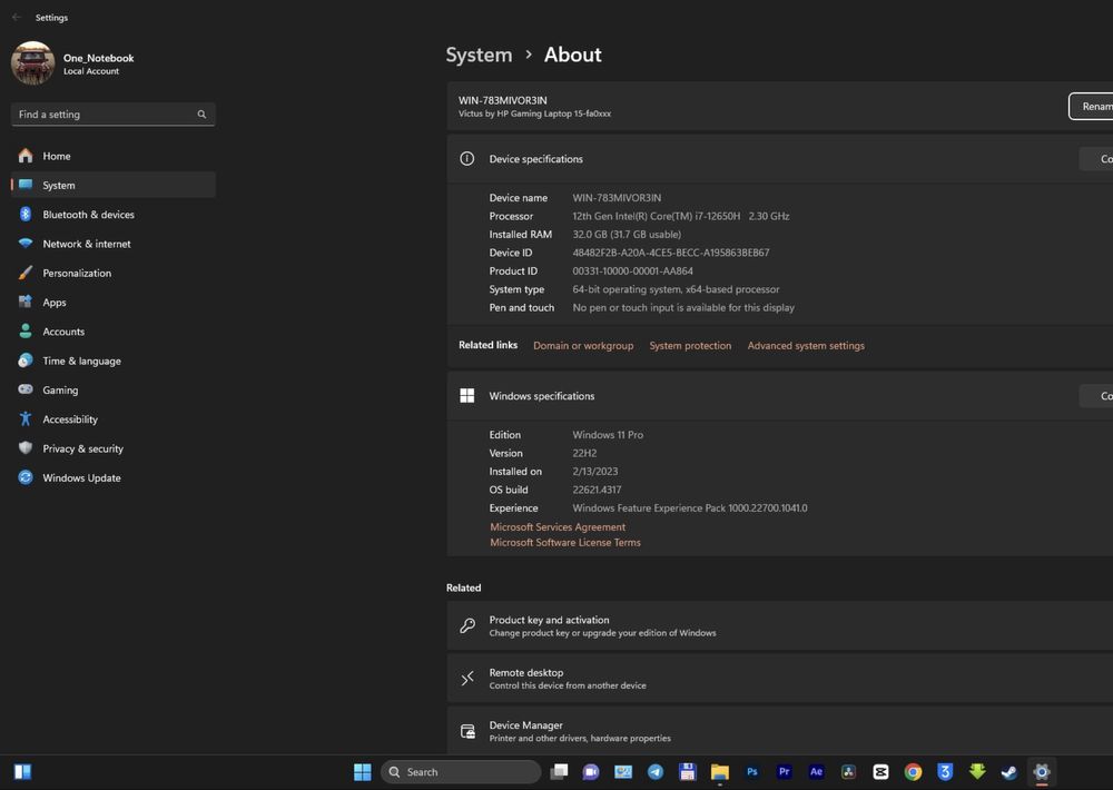 Hp Victus 15 Core I7 12650H 32/1Tb RTX 3050ti