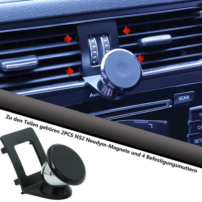 Suport auto magnetic telefon 360 grade pentru Audi Q5 SQ5 8R si A3 8V