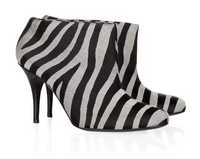 Stella McCartney Animal Zebra Patterned Canvas Ankle Дамски Обувки 36