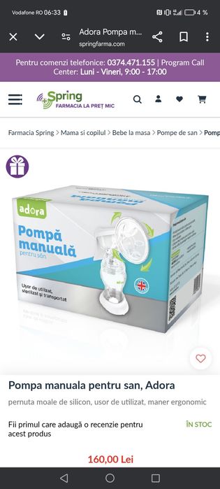 Vând doua pompe de san una electrica și una manuala. Sunt noi amândouă