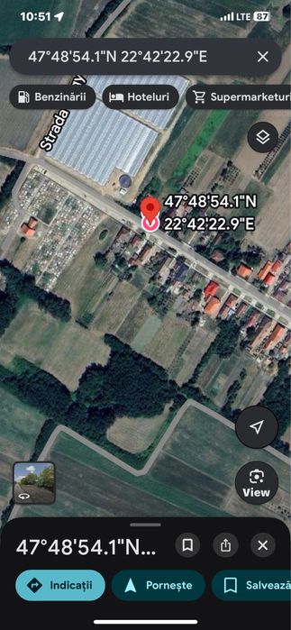 Teren intravilan 3200 mp, Oar, front 16,8 m; utilitati la poarta