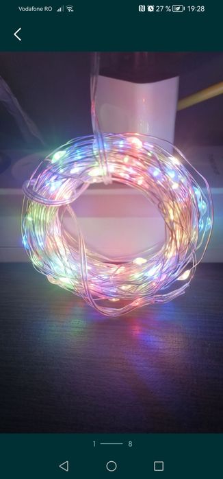 Lumini LED cu telecomanda cu 8 moduri, 20 m 200 LED-uri, pt decor, nou