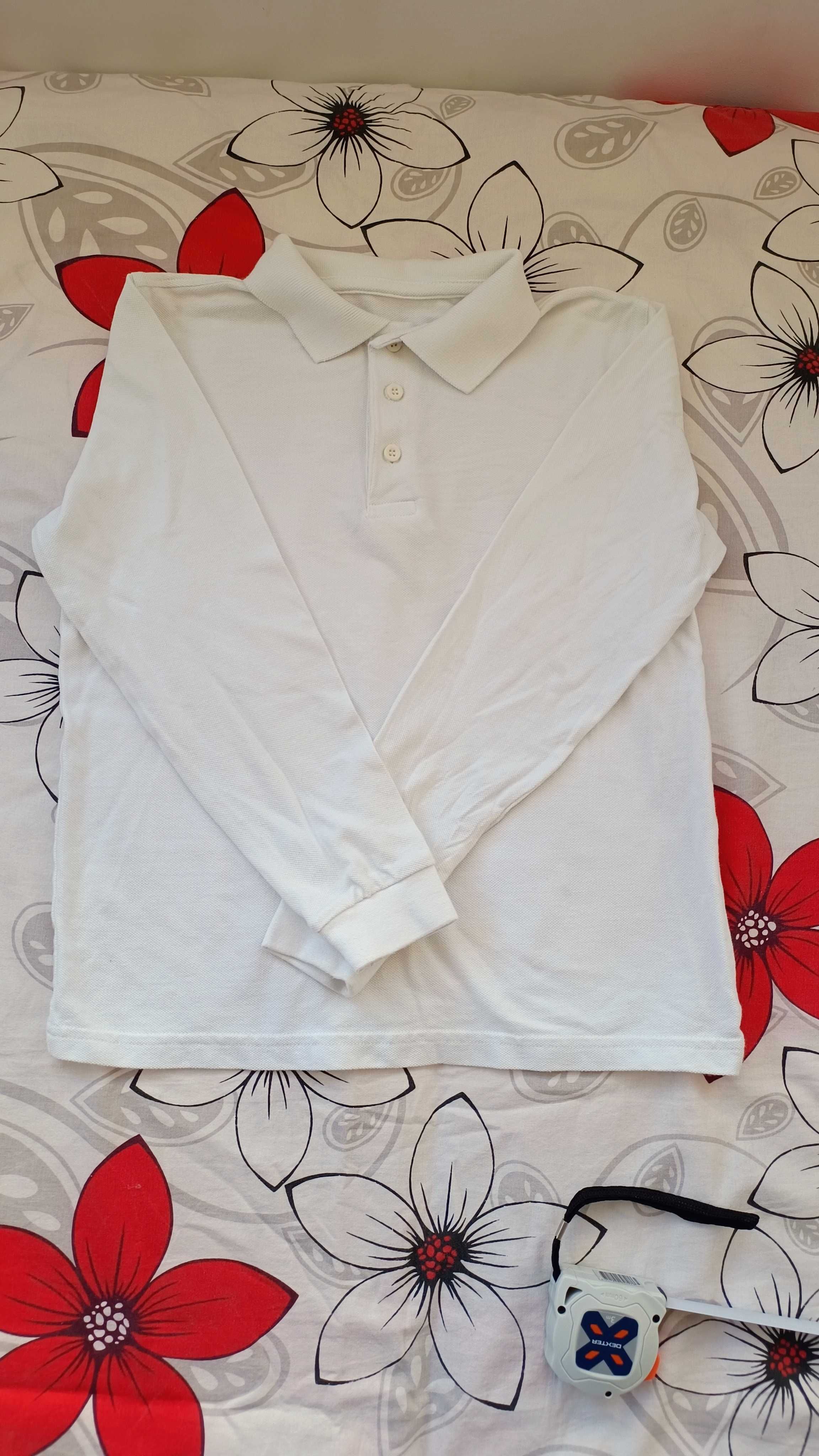 Tricouri si bluza polo de scoala albe varsta 9 ani, marimea 134