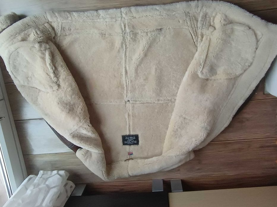 Пилотско Кожено Яке Кожух B3 100% Обърната Агнешка Кожа