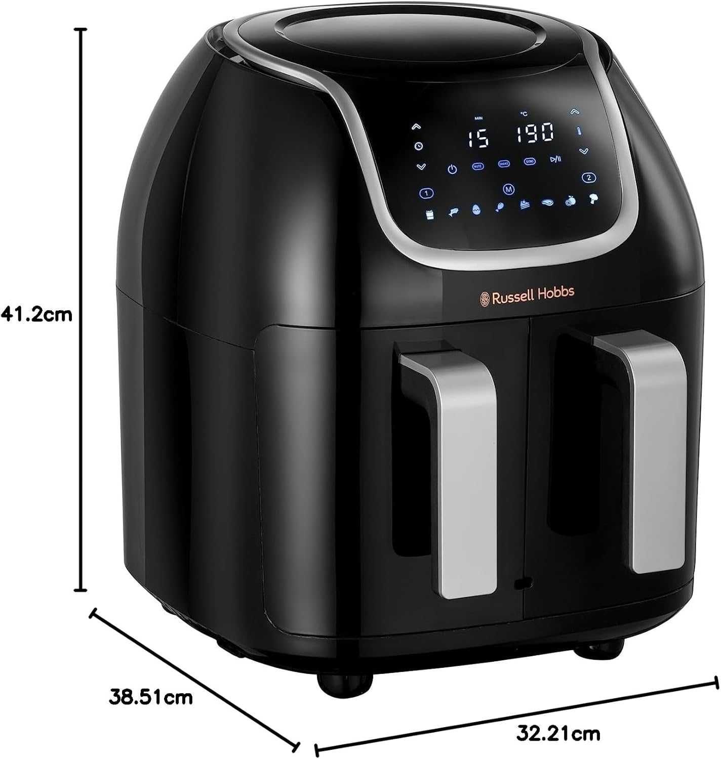 Russell Hobbs 27290 Snappi 8.5L/2x4.25L AirFryer, двойна кошница,1800W