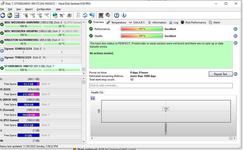 HDD extern LaCie Rugged 1 TB – USB 3.0 + Thunderbolt,nefolosite 0 ore