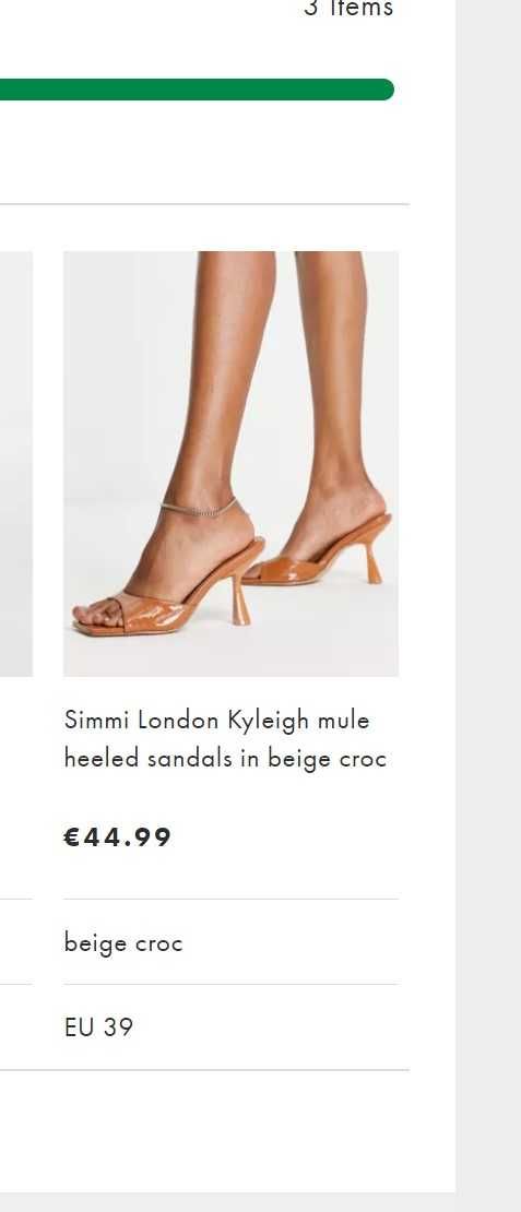 Saboti Simmi London Kyleigh mule heeled sandals in beige croc