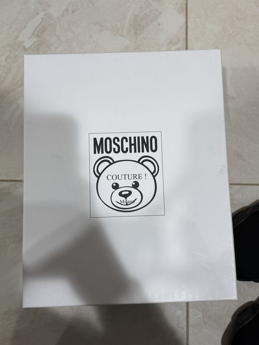 Moschino Couture, високи черни обувки Teddy sneakers 40