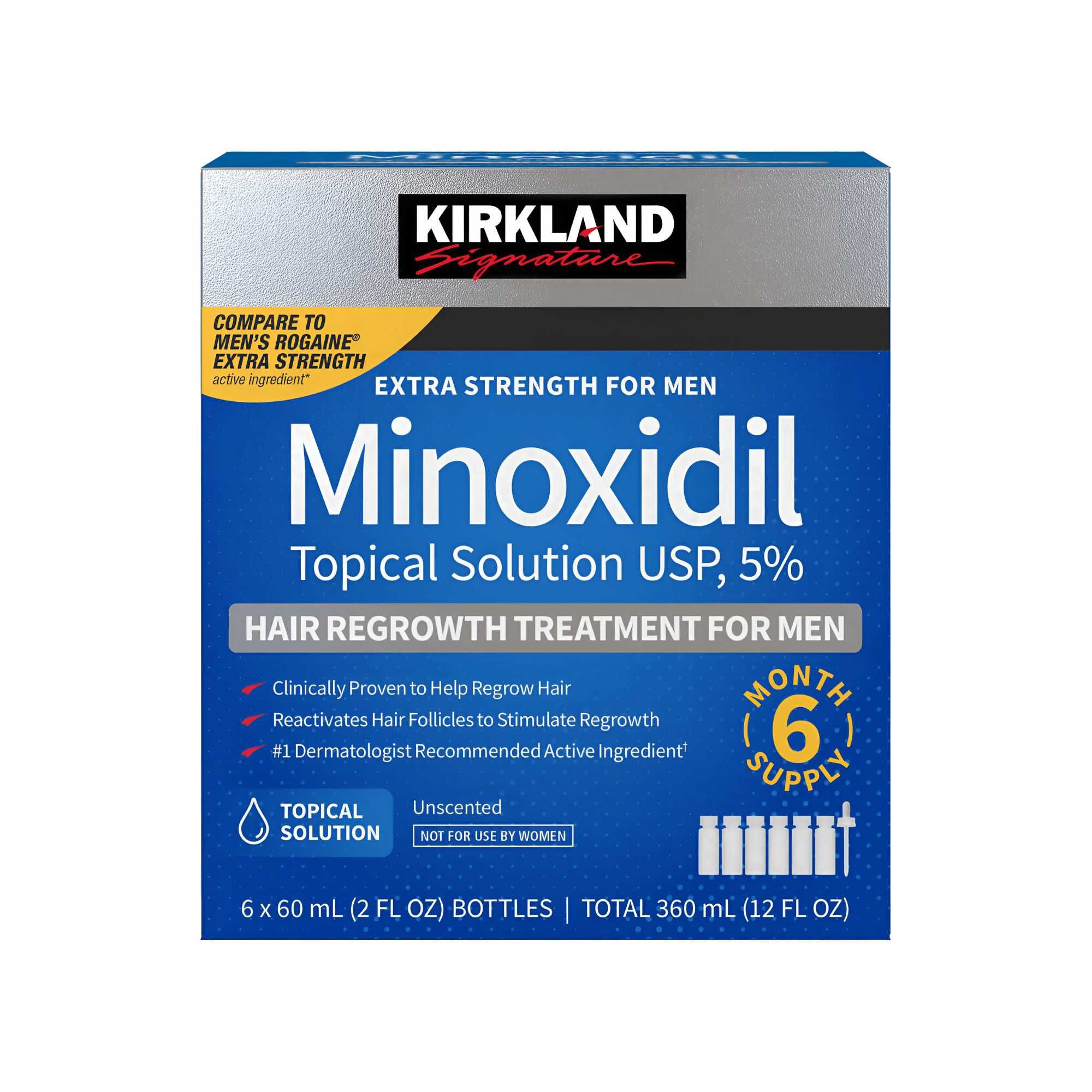 Solutie Kirkland Minoxidil 5% 1 luna + Dermaroller 540 Microace