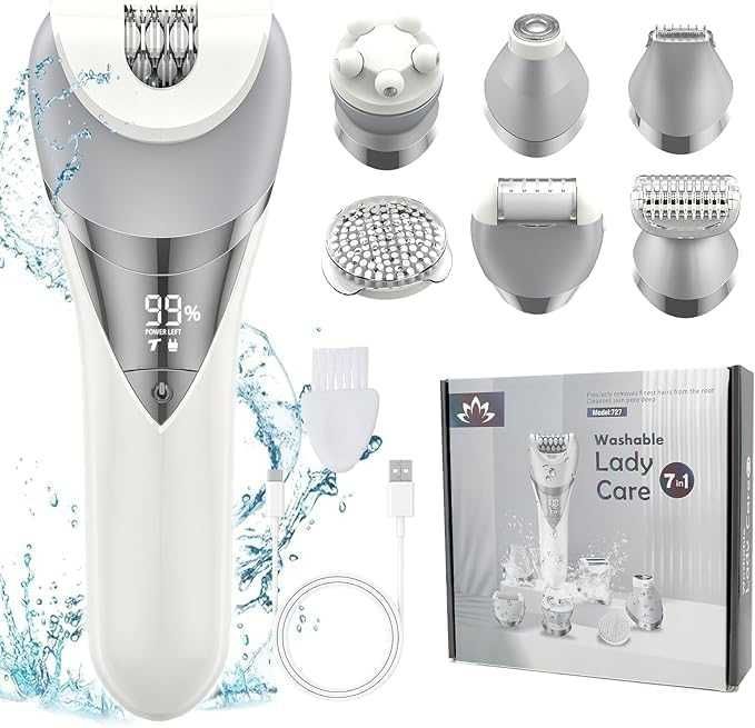 Електрическа Бръсначка за Жени 7 в 1 уред USB Епилатор Тример IPX6 Нов