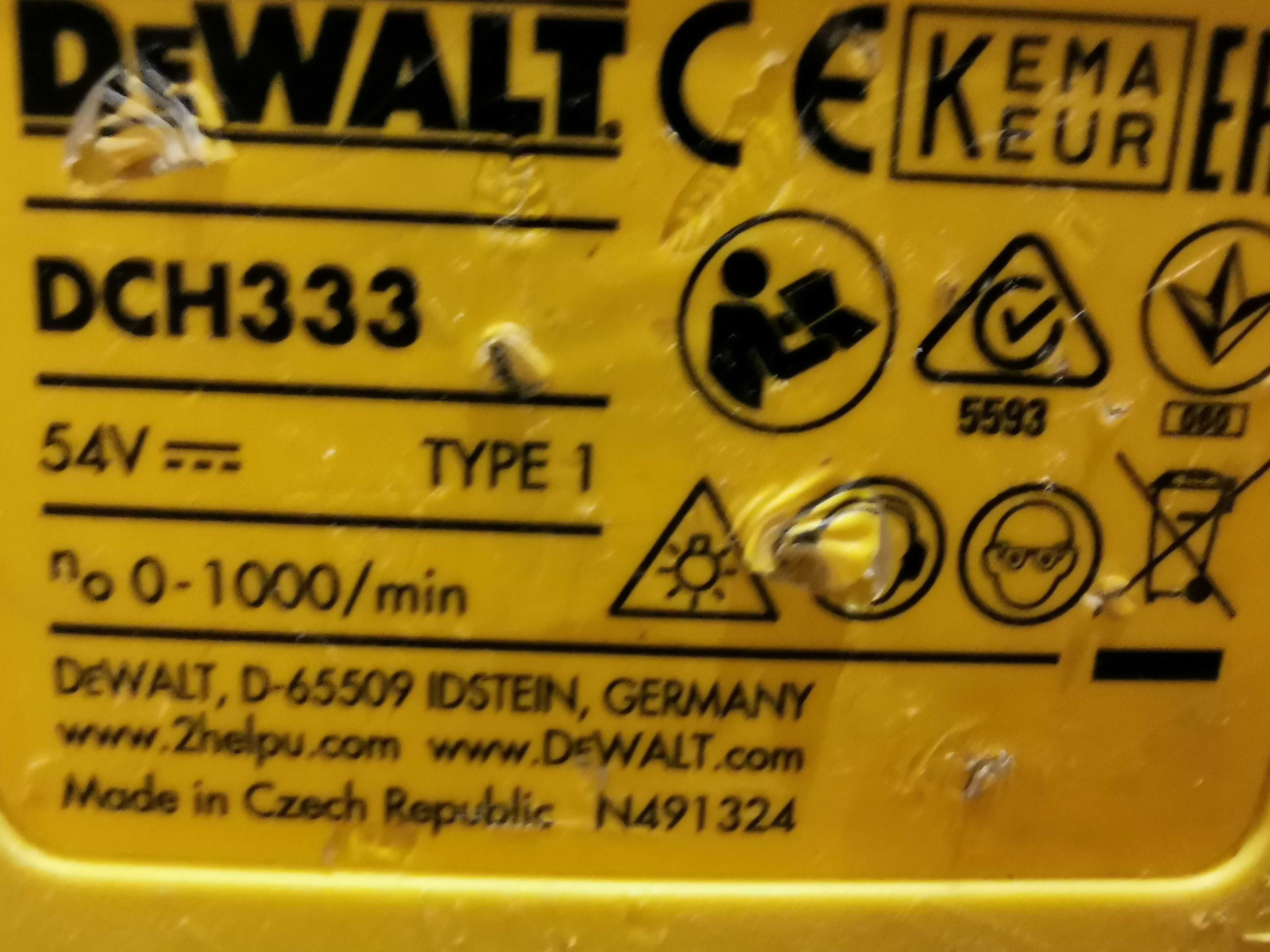 Безчетков перфоратор къртач Dewalt Dch333 flexvot 54