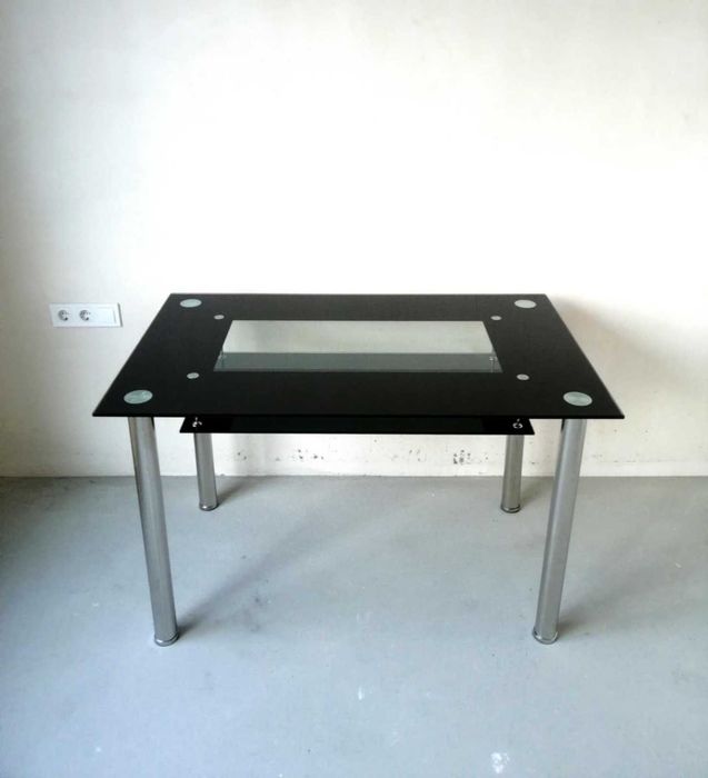 Комплект Кухненска стъклена и холна стъклена маса