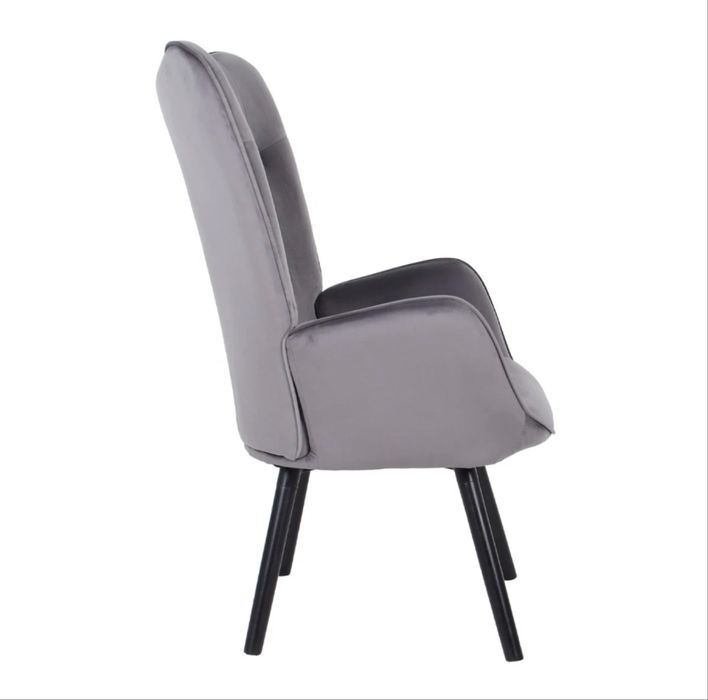 Scaun living de catifea gri