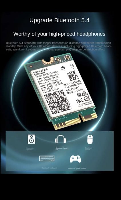 Intel BE200 NGW-BE1750 WIFI 7