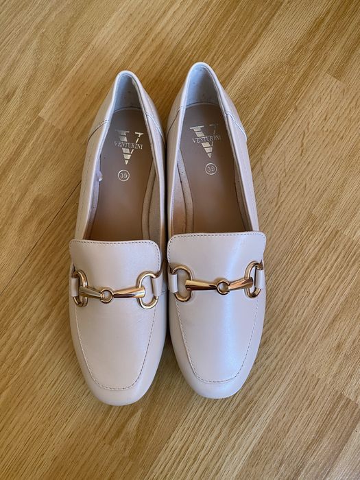 Pantofi noi, piele , Venturini