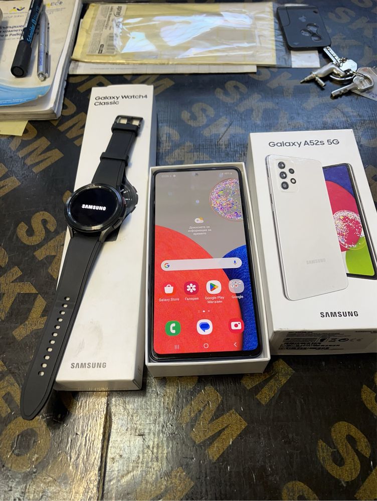 Samsung a52s + часовник